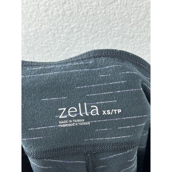 Zella Mesh Striped Mid-Rise Cropped Leggings Size XS Charcoal Gray Athletic Yoga - Picture 8 of 10
